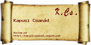 Kapusi Csanád névjegykártya